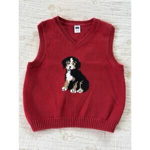 Janie And Jack Dog Intarsia Vest 18-24 Months Excellent